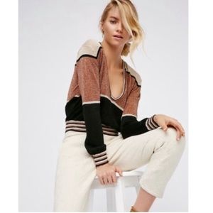 Free People Gold Dust Pullover Sweater Top sz S